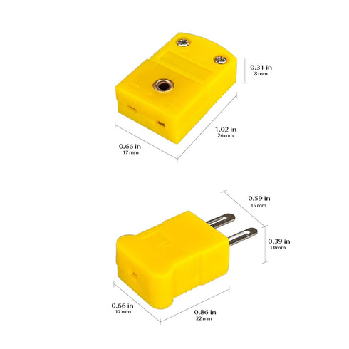 K-Type Thermocouple Connector Adapter Cable with 6 Pairs Male and Female Plugs