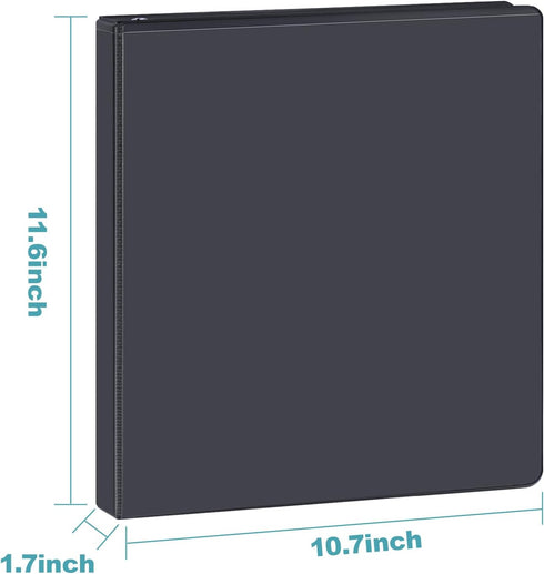 ViVin Durable 1 Inch D Ring Binders, 12 Pack, Customizable Clear Cover, Hold 225 Sheets of US Letter Size Paper, Black