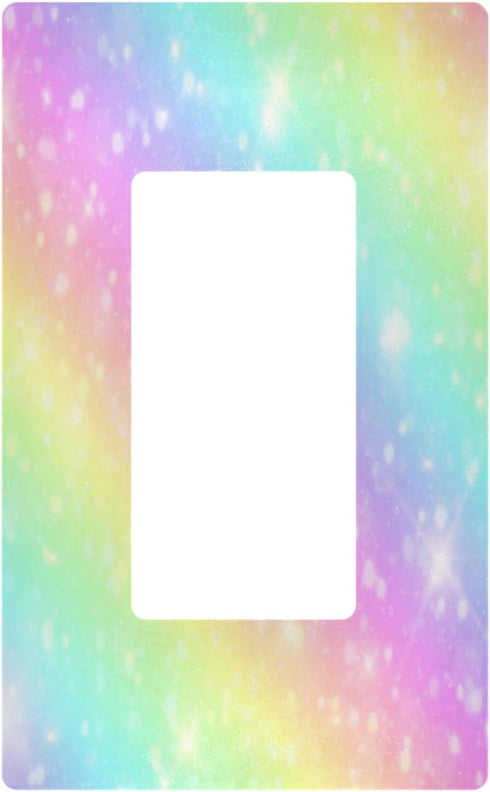 Cute Unicorn Galaxy Sky Wall Plate with Rainbow Pastel Clouds, 1 Gang Switch Plates for Light Receptacle Plug Cover