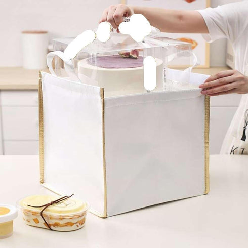 Generic 5pcs Delivery(Silver,6inch) Insulated Take Out Bags Thermal Lunch Grocery Take Out Bags for Coffee Milk Tea Hot