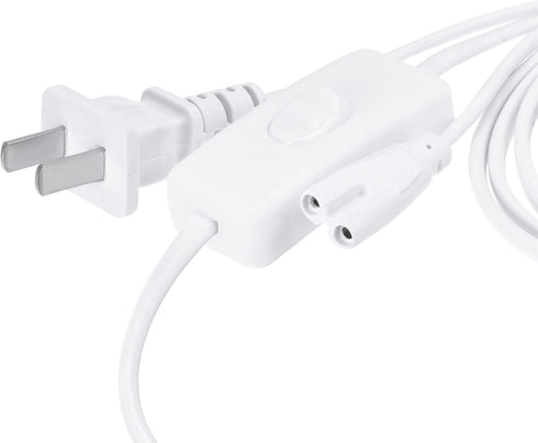 MECCANIXITY T5 T8 LED Tube Power Extension Cable, with On/Off Switch, 2 Pin, 3 Meter Length Wire, White for LED