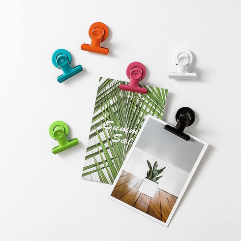 Magnetic Clips, 16pcs Metal Clips, Refrigerator Magnets for Photos, Whiteboard, School, Office Use