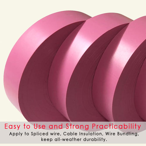 Pink Electrical Tape, 66 feet x 3/4 inch, Waterproof, Strong Adhesive, Vinyl Rubber for 600V & 176?