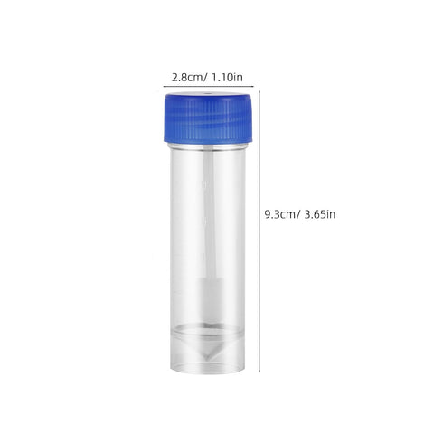 Plastic Specimen Cup with Lid, Stool Container Without Label, Laboratory Medical Use, 25-30ml, 10pcs