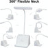 WZZHHJ 3-Color Dimming 360 1) Dual Pen-Holder LED Desk Lamp USB Charging, Eye-Care Soft Light, Touch & Flexible Neck |
