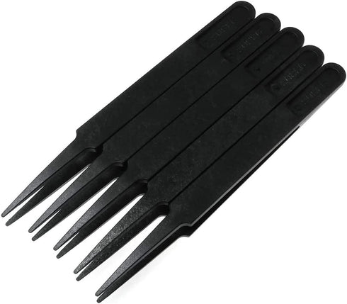 MMOBIEL 5Pcs Anti-static Multifunctional Plastic Precision Tweezers Set, Pointed Tip for Electronics, Jewelry-Making,