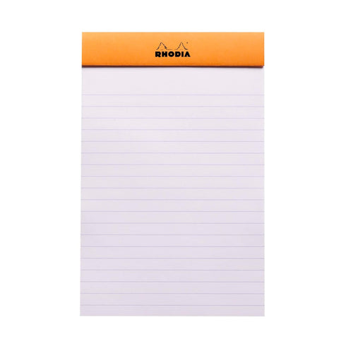 Rhodia Head Stapled Pad No14 A6+ Lined - 4 3/8" x 6 3/8" - Orange (14600C)