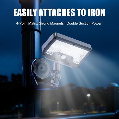 2-in-1 600LM 3 IP65 1500mAh, Solar Motion Sensor Light, Magnetic & Adhesive Mount, Bright, Modes, Waterproof