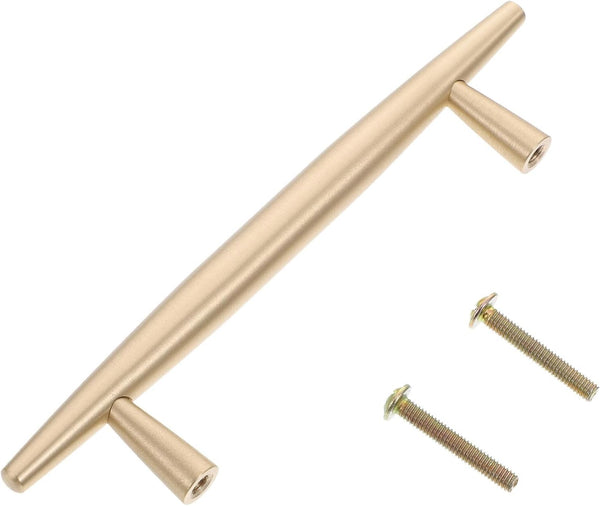 TEHAUX Brass Cabinet Pulls Spacing Minimalist Solid Handles for Wardrobes Cabinets Bedside