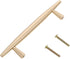 TEHAUX Brass Cabinet Pulls Spacing Minimalist Solid Handles for Wardrobes Cabinets Bedside