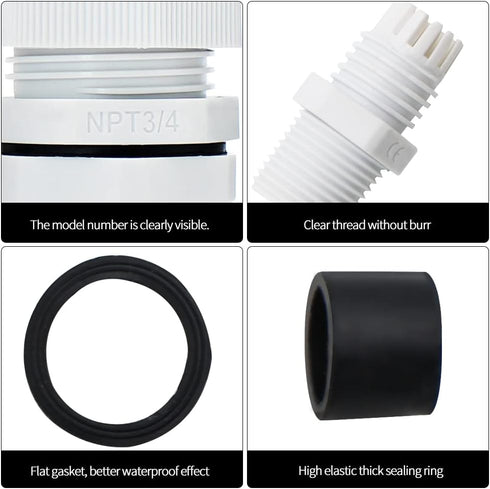 3/4"NPT Waterproof Cable Glands, Nylon PA66 Plastic, Adjustable Locknut for 13-18mm Cable Diameter (12pcs)