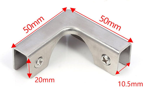 heyous 2PCS 6-8MM L-Shape Stainless Steel Glass Clamps Fish Tank Tile Reinforcement Corner Guard Glass Connector
