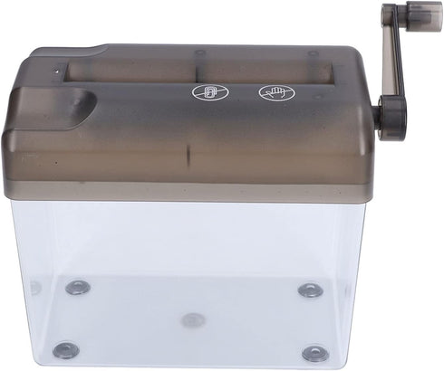 Manual Paper Shredder, Portable Compact Structure Hand Crank Shredder, Cross-Cut Paper and Credit Card Shredder (Grey)