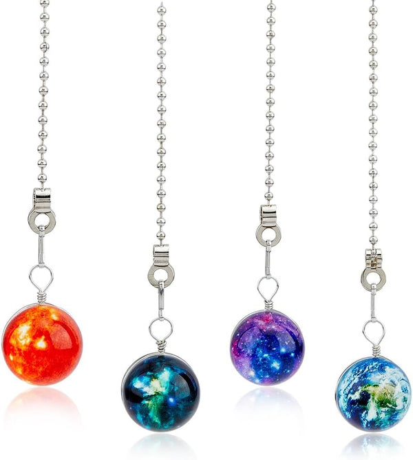 4Pcs Ceiling Fan Pull Chain Universe Decorative Lamp Pull Extension 4 Color