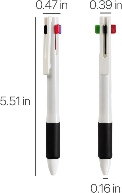 Cambond 4-in-1 Multicolor Pen 1.0mm - 4-Color Retractable Ballpoint Pens Nurse Pens for Office School Supplies Students Gift, 5 Pack(White) by Cambond