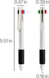 Cambond 4-in-1 Multicolor Pen 1.0mm - 4-Color Retractable Ballpoint Pens Nurse Pens for Office School Supplies Students Gift, 5 Pack(White) by Cambond