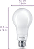 White Dial Flicker-Free Frosted Dimmable A21 Light Bulb, 1100 Lumen, 5 Shades of White, 9W=75W, E26 Base, 2-Pack