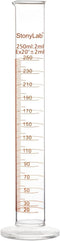 stonylab 1-Pack Graduated Cylinder, Borosilicate Glass 250 ml Heavy Wall Measuring Cylinder