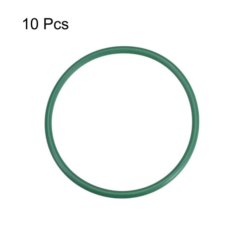 uxcell Fluorine Rubber O-Rings, 61mm OD 54.8mm ID 3.1mm Width FKM Seal Gasket for Machinery Plumbing, Green, Pack of 10