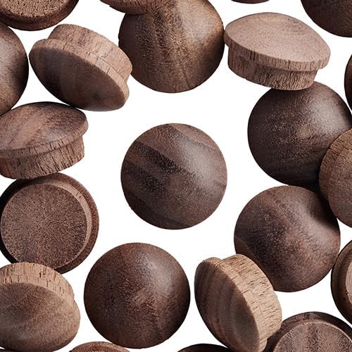 WIDGETCO 5/8" Walnut Button Top Wood Plugs, Woodworking Plugs, Can Be Sanded, Stained,