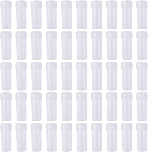 Plastic Vials with Lids, 50PCS Leak Proof Mini Sample Bottles, 5ML Test Tube for Lab Small Items
