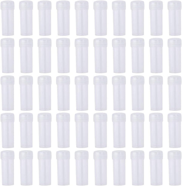 Plastic Vials with Lids, 50PCS Leak Proof Mini Sample Bottles, 5ML Test Tube for Lab Small Items