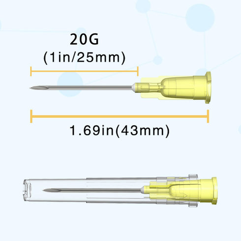 20 Gauge 1 inch Needle, 100 Pack, Luer Lock Industrial Dispensing Accessories, Individual Package