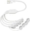 KUNCAN 4-Outlet Power Splitter Cord, 1 to 4 Way Male to Female Multi Plug Adapter, 1.5FT 16AWG