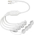 KUNCAN 4-Outlet Power Splitter Cord, 1 to 4 Way Male to Female Multi Plug Adapter, 1.5FT 16AWG
