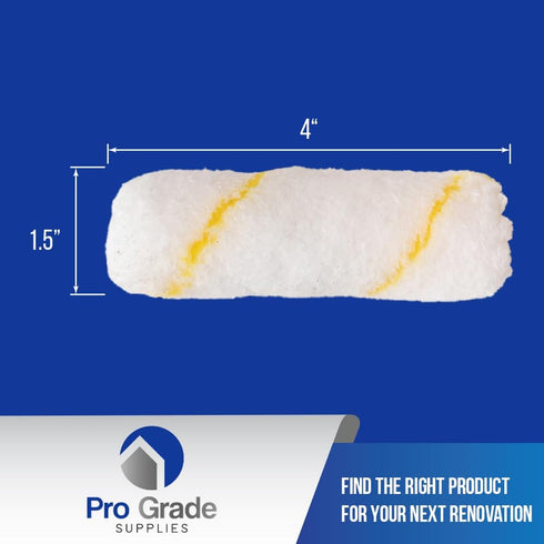 Pro Grade Paint Roller Cover Set - Wall Painting Roller Naps for Professional or Home Use, 4" Mini 25Ea