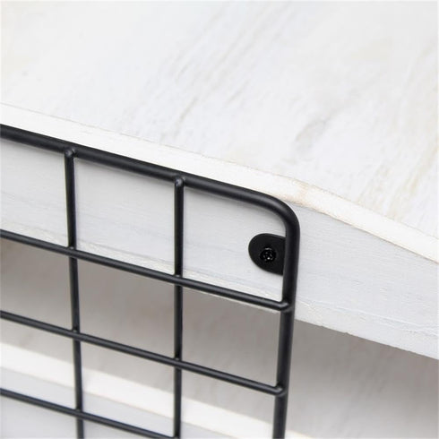 Elegant Designs HG1022-WWH Wood Desk Organizer, Home Office Mail Letter Tray with 3 Shelves, White Wash