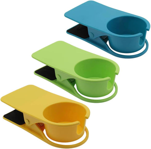 Jiozermi 3Pcs Drinking Cup Holder Clip, Desk Drink Holder Clip Adirondack Chair Cup