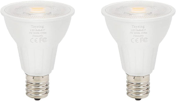 Dimmable R14 LED Spotlight Bulb, 5W Type R Bulb, 450 Lumen Mini Reflector Light Bulb, E17 Intermediate Base, 2 Pack