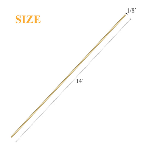 Brass Solid Round Rod Lathe Bar Stock, 1/8 Inch Diameter, 14 Inches Length, 4 PCS