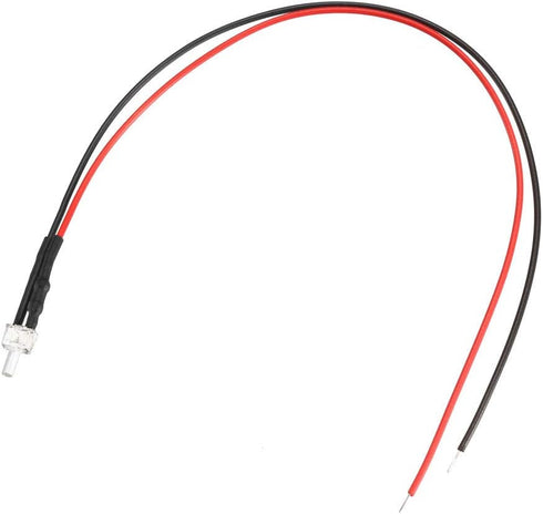uxcell 1Pcs 2mm Pre Wired LED, White DC6-12V Clear Lens Light Emitting Diodes