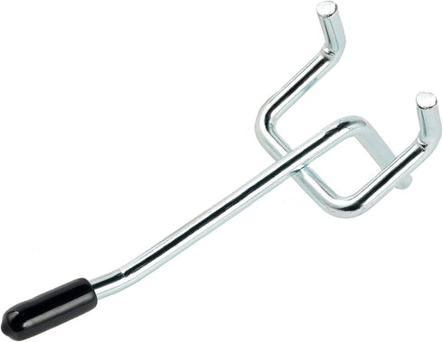 50-pack Pegboard Hooks, 2 Inch L Shape Galvanized Metal, Rubber Tipped, Suitable for 1/4 and 1/8 Pegboard, Silver