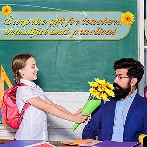 Chinco Sunflower Pens, Artificial Flowers Ballpoint Pens, Creative 0.7mm Flower Writing Pen for School Office Home Decor