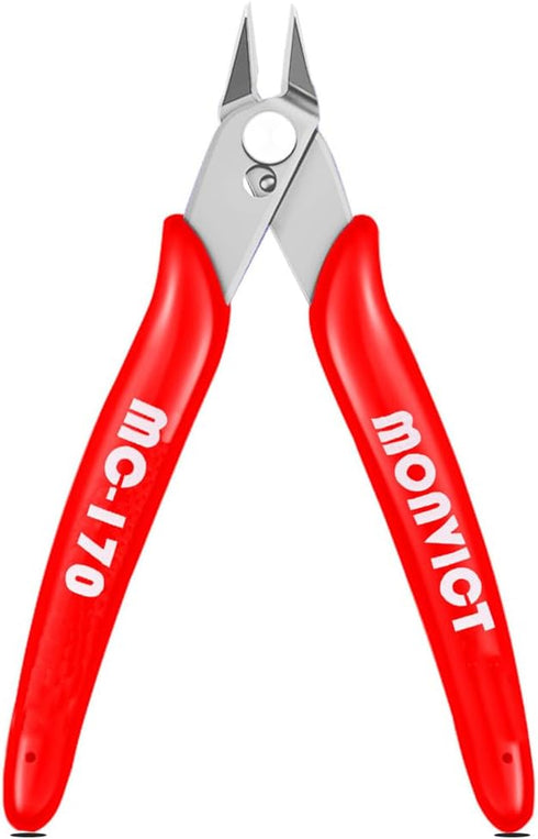 MONVICT 5 Inch Micro Wire Cutters, Precision Small Side Cutting Pliers Tools for Crafts, Wires, 3D Printer & Electrical