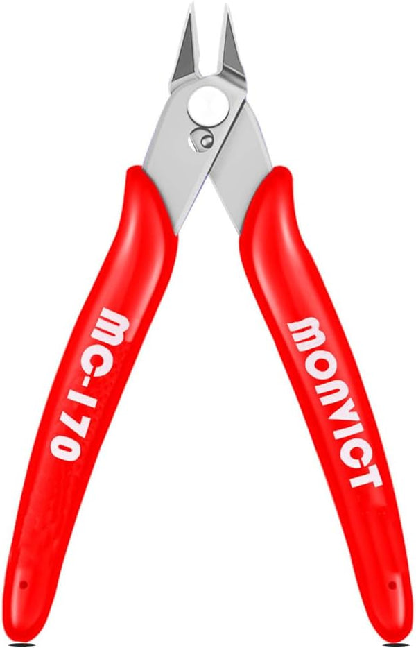 MONVICT 5 Inch Micro Wire Cutters, Precision Small Side Cutting Pliers Tools for Crafts, Wires, 3D Printer & Electrical
