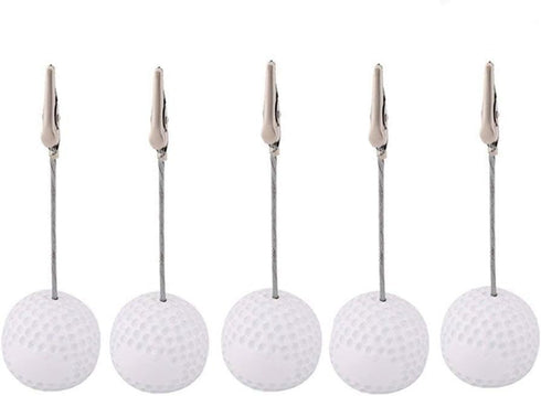 Golf Ball Shaped Table Number Holder, Name Place Card Holder, Memo Clip Holder Stand for Notes and Menus