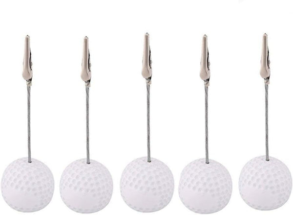 Golf Ball Shaped Table Number Holder, Name Place Card Holder, Memo Clip Holder Stand for Notes and Menus