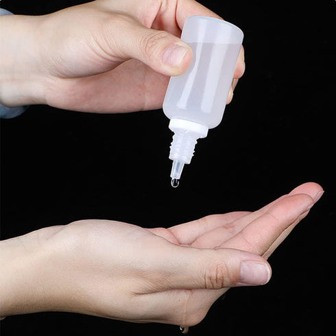 Othmro 10Pcs 0.7oz PE Plastic Bottles, 20ml Squeezable Eye Liquid Dropper Bottles with Green Cap