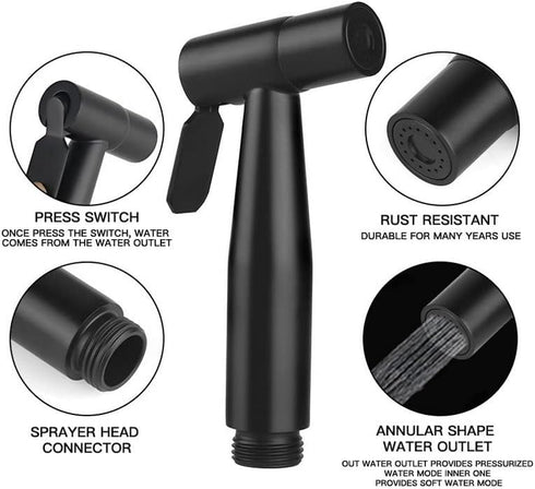 Handheld Bidet Sprayer for Toilet - Portable Stainless Steel Toilet Water Sprayer Seat Bidet Attachment for Personal