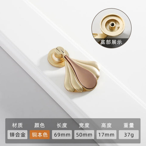 SKFGNX Hardware,A108 Simple Copper Color Wardrobe Drawer Hidden Button Bedside Table Cabinet Hanging Ring Single Hole