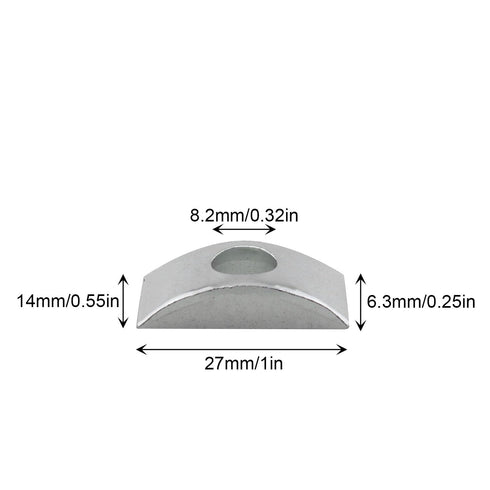 12pcs M8 Solid Half Moon Nuts Washer Spacer Furniture Hardware Accessories for Furniture Connect (Length 27mm x Width