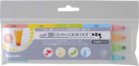 Kuretake Zig 4 Clean Colour Dot Pen Set, Multi, zzzz-s