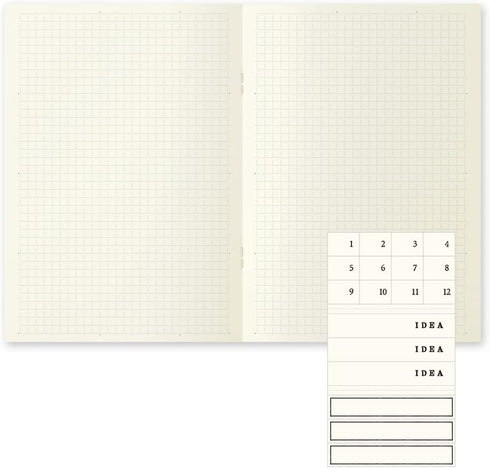 Midori 15305006 A5 Light Notebook, Square Ruled, Set of 3