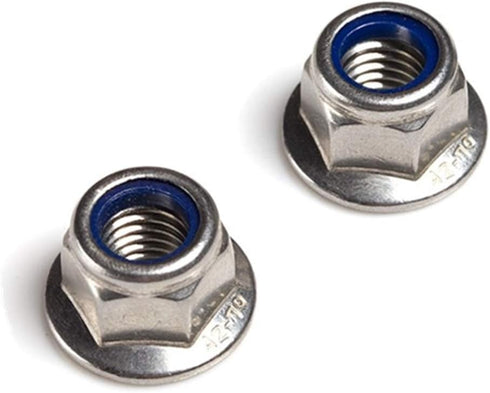 FullerKreg M6 x 1.0 18-8 Stainless Steel Lock Nuts - Pack of 20, Hex Flange Nylon Insert, Bright Finish