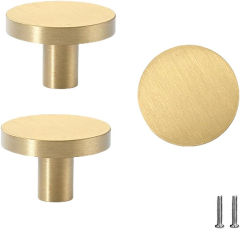 SANCHAKOU Bathroom Knobs 2Pcs Brass Bedside Table Wardrobe Handle Drawer Cabinet Handle Cylindrical