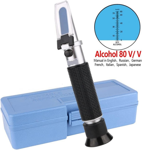 VGVGV 0-80% Brix Refractometer, Refractometer Handheld Digital Alcohol Liquor Production Homebrew Brix V/v for Spirit